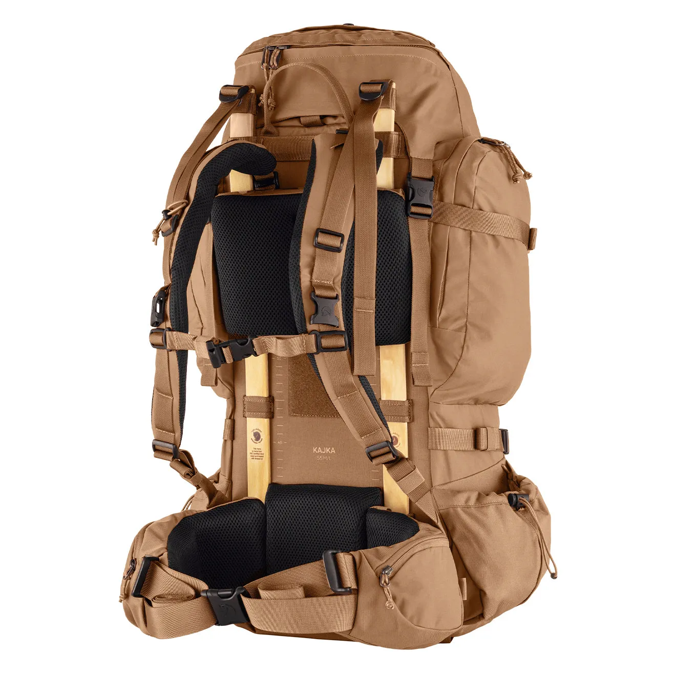 Sacs Fjallraven Hommes Sac à dos Fjallraven Kajka 55L M/L Kaki Poussière