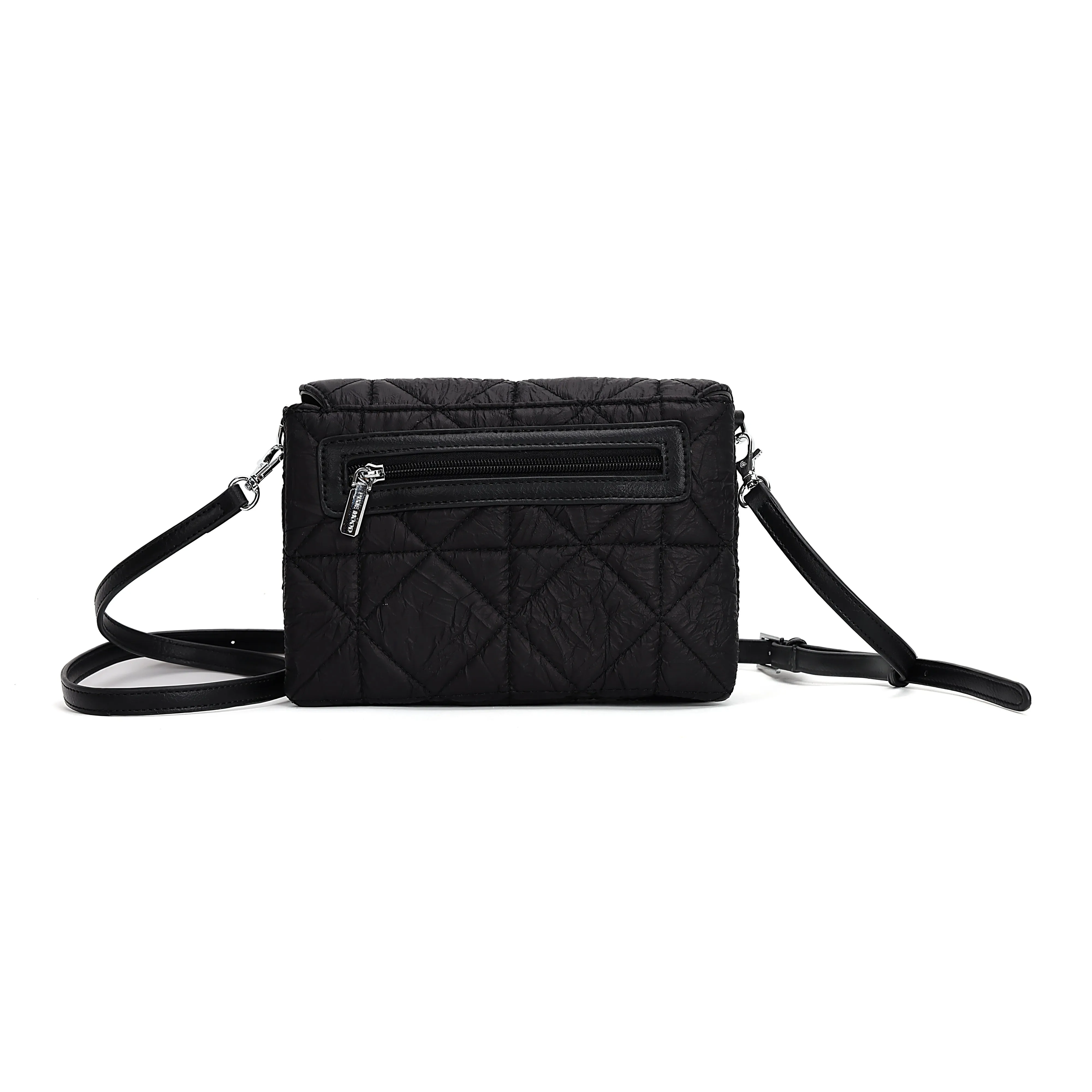 Sac bandoulière Pixie Mood pour femmes en jean Gianna - Matelassé noir