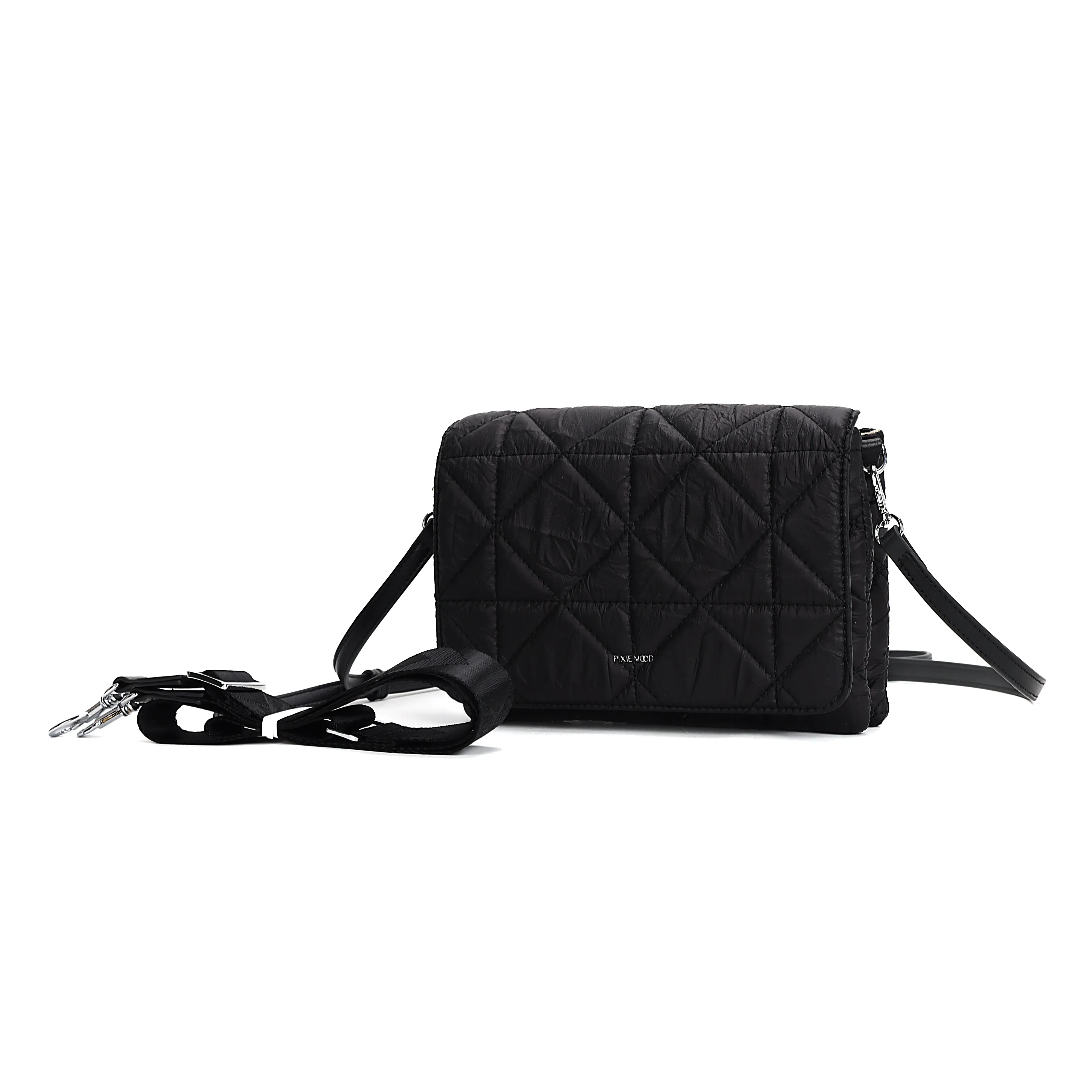 Sac bandoulière Pixie Mood pour femmes en jean Gianna - Matelassé noir