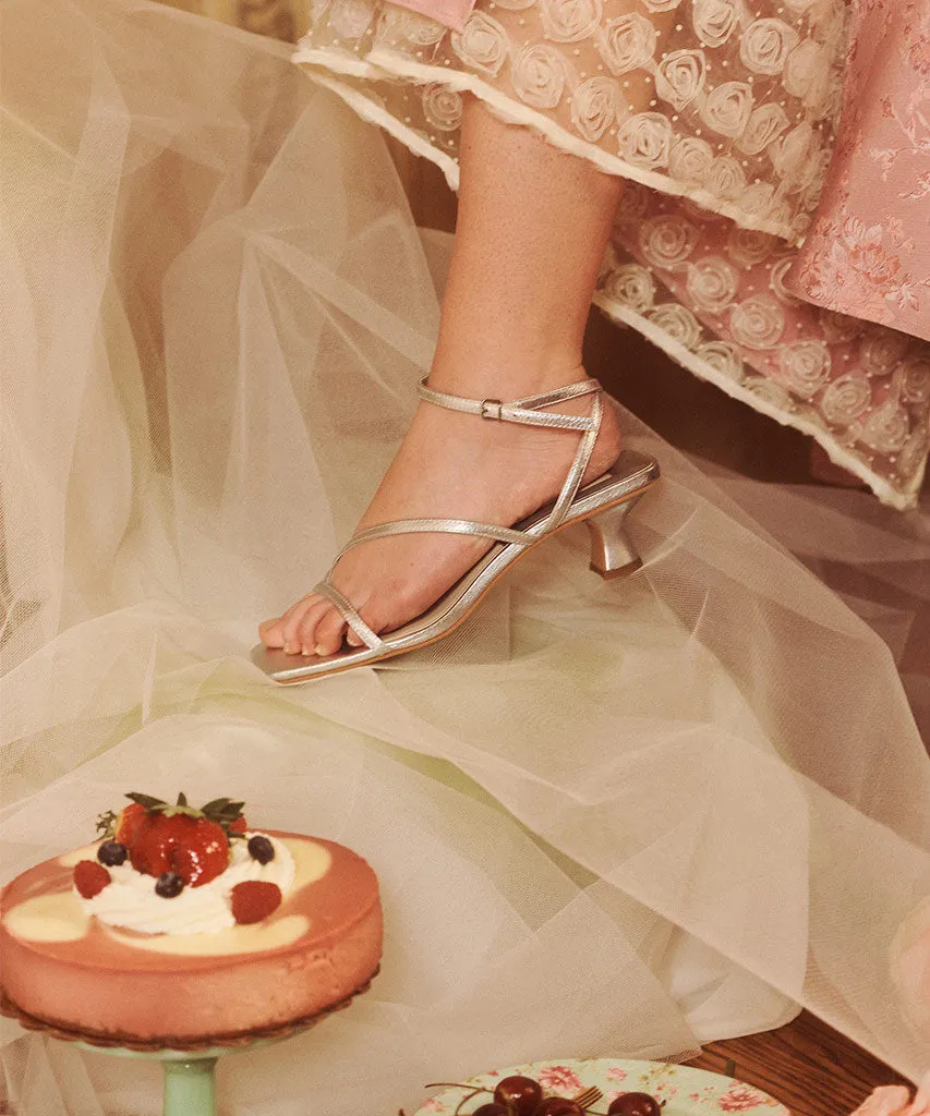BAYLOR TALONS EN CUIR MÉTALLISÉ ARGENT