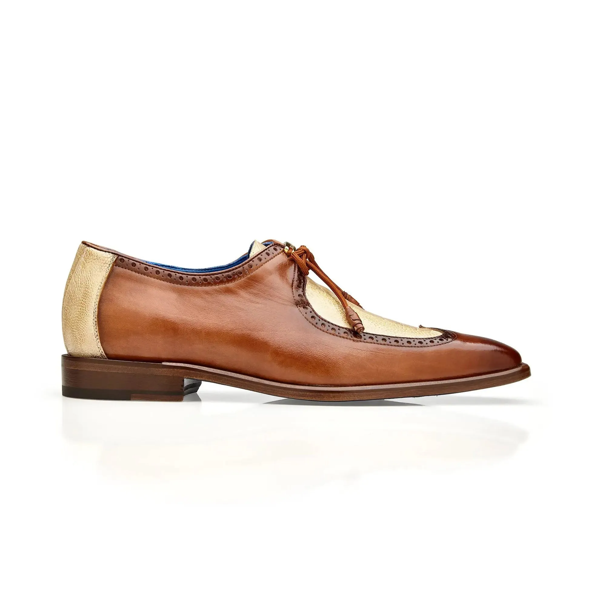 Chaussures Belvedere Exotic Skin Belvedere Etore en Amande Antique / Jambe d'Autruche et Cuir Oxford