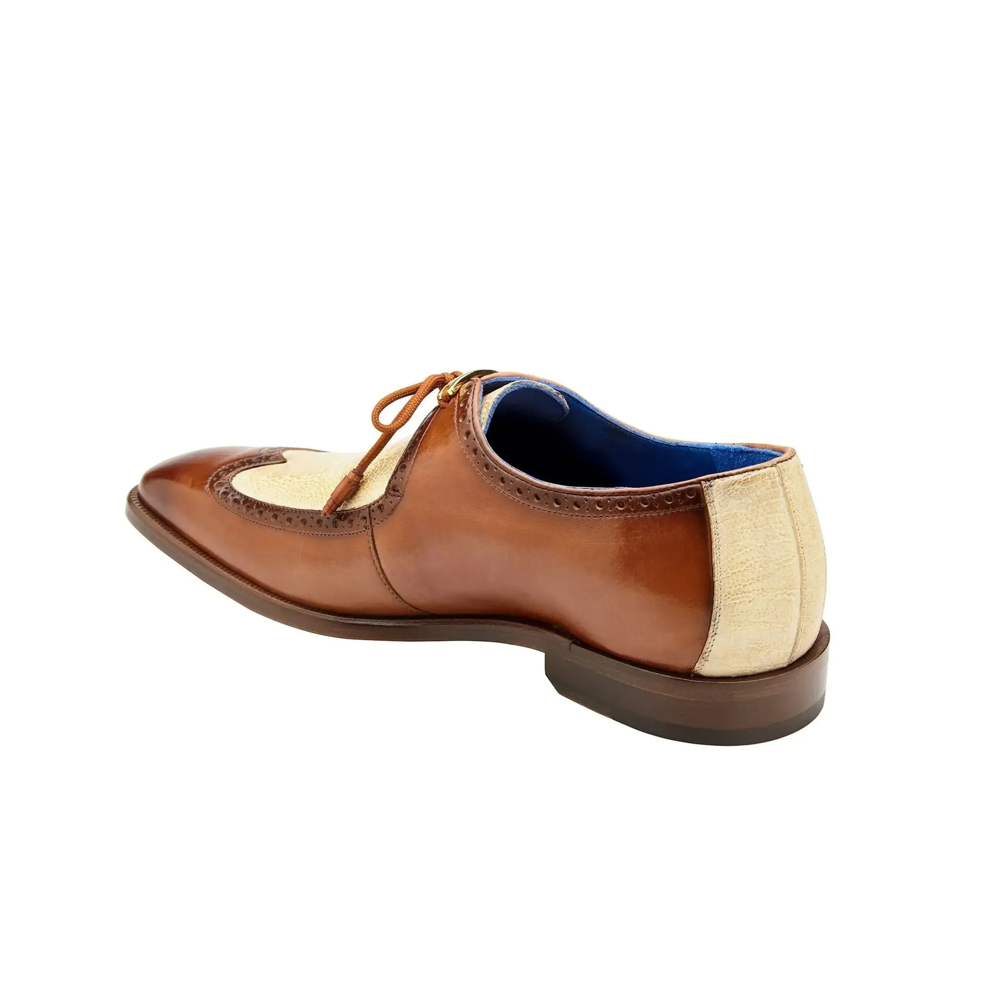 Chaussures Belvedere Exotic Skin Belvedere Etore en Amande Antique / Jambe d'Autruche et Cuir Oxford