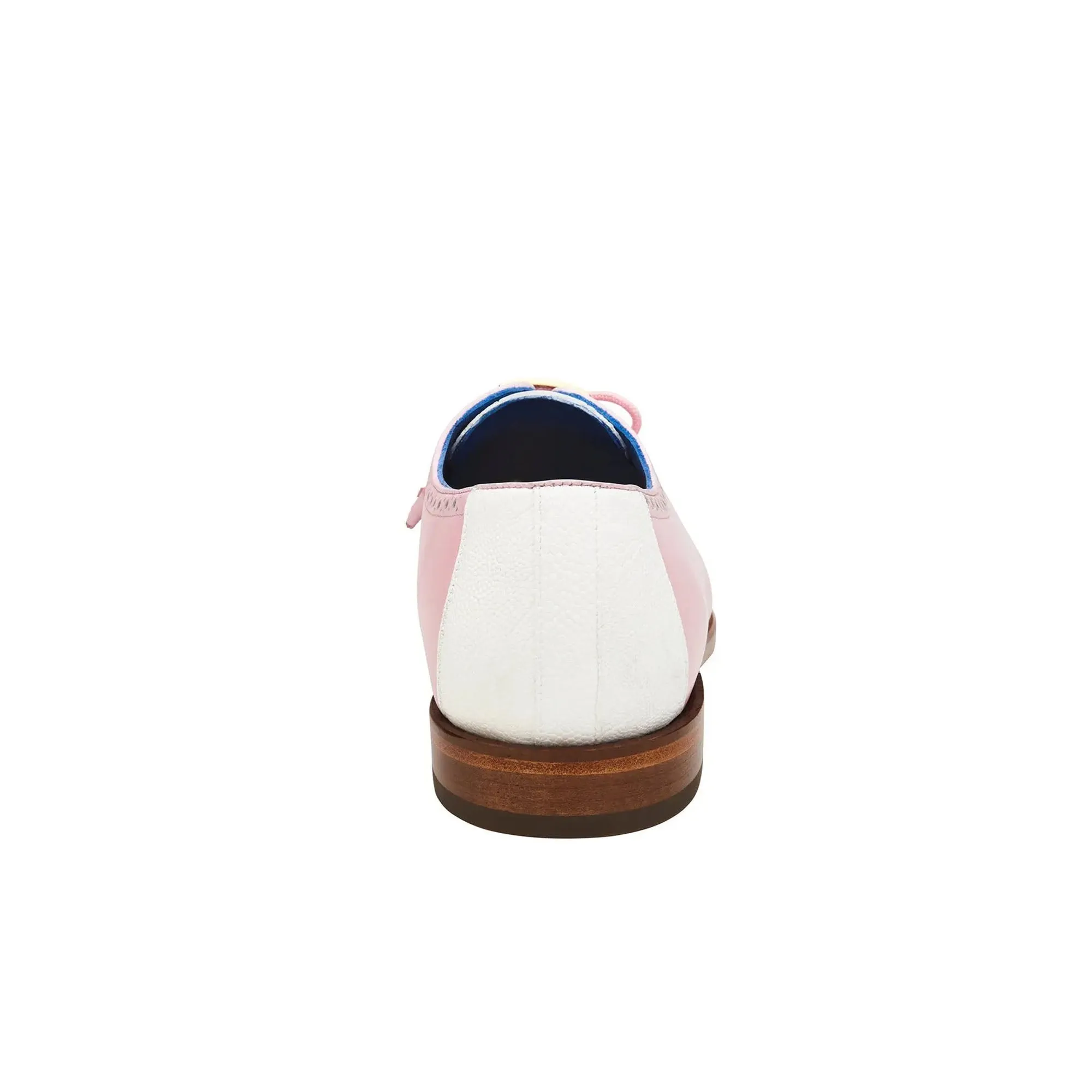 Chaussures Belvedere Exotic Skin Belvedere Etore en Pink / White Ostrich Leg & Cuir Oxford