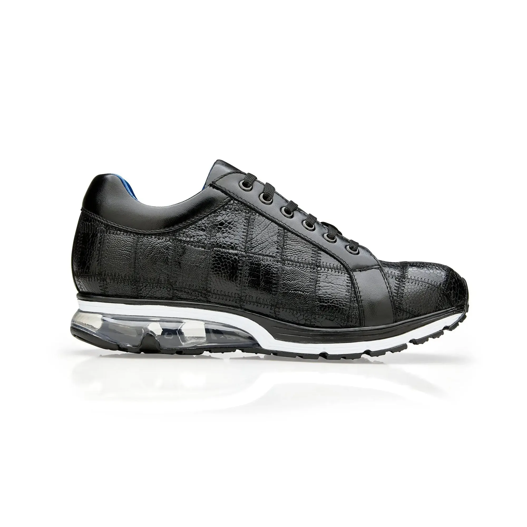 Chaussures Belvedere en Peau Exotique Sneakers Belvedere Magnus en Patchwork d'Autruche Noire