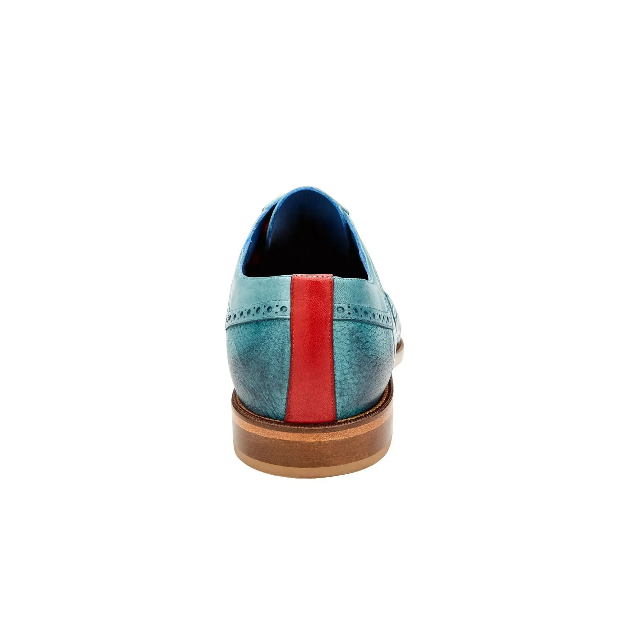 Chaussures habillées Belvedere Roberto en alligator antique aqua et cuir Belvedere Exotic Skin