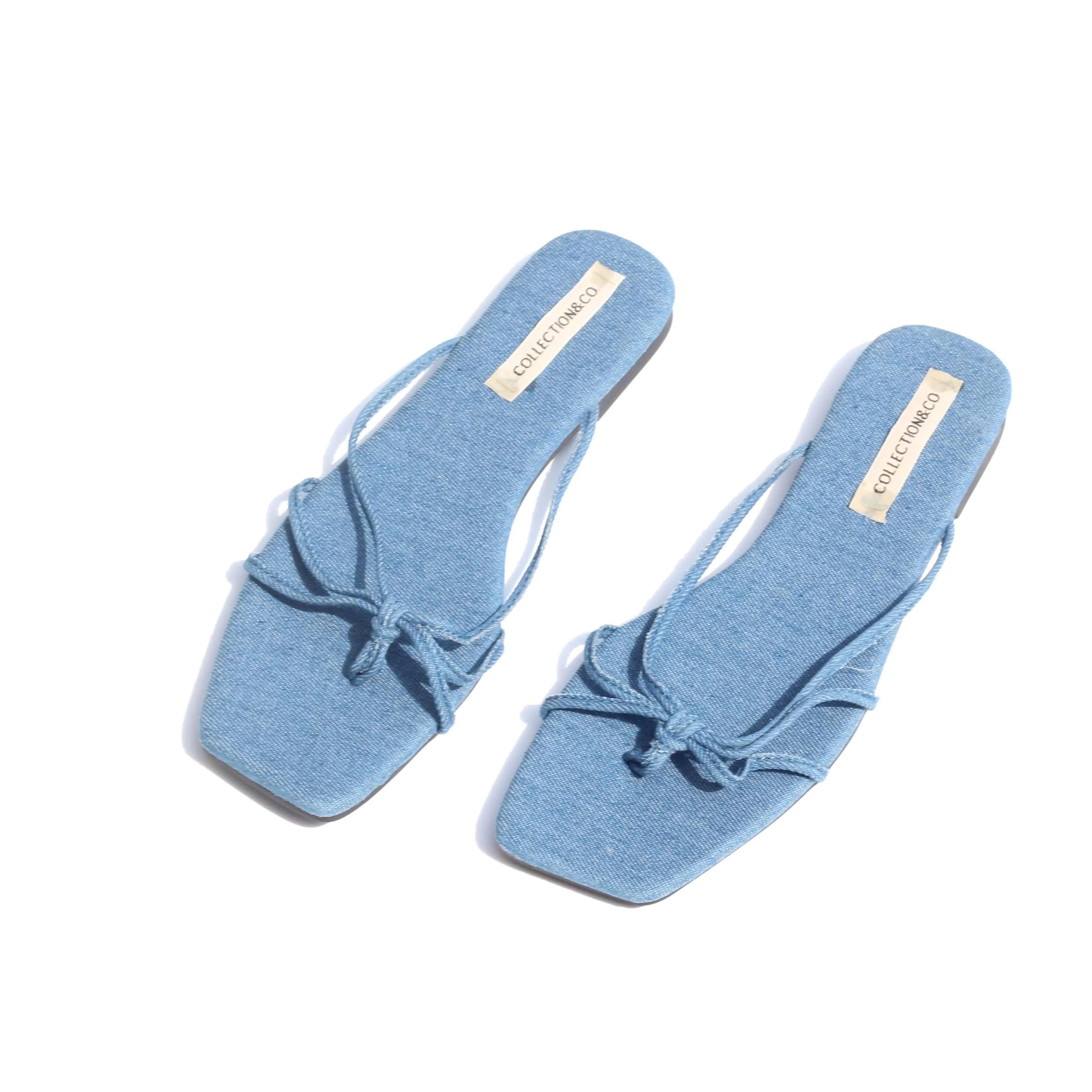 Bianca Sandale en Jean en Coton Bio Végan | Bleu