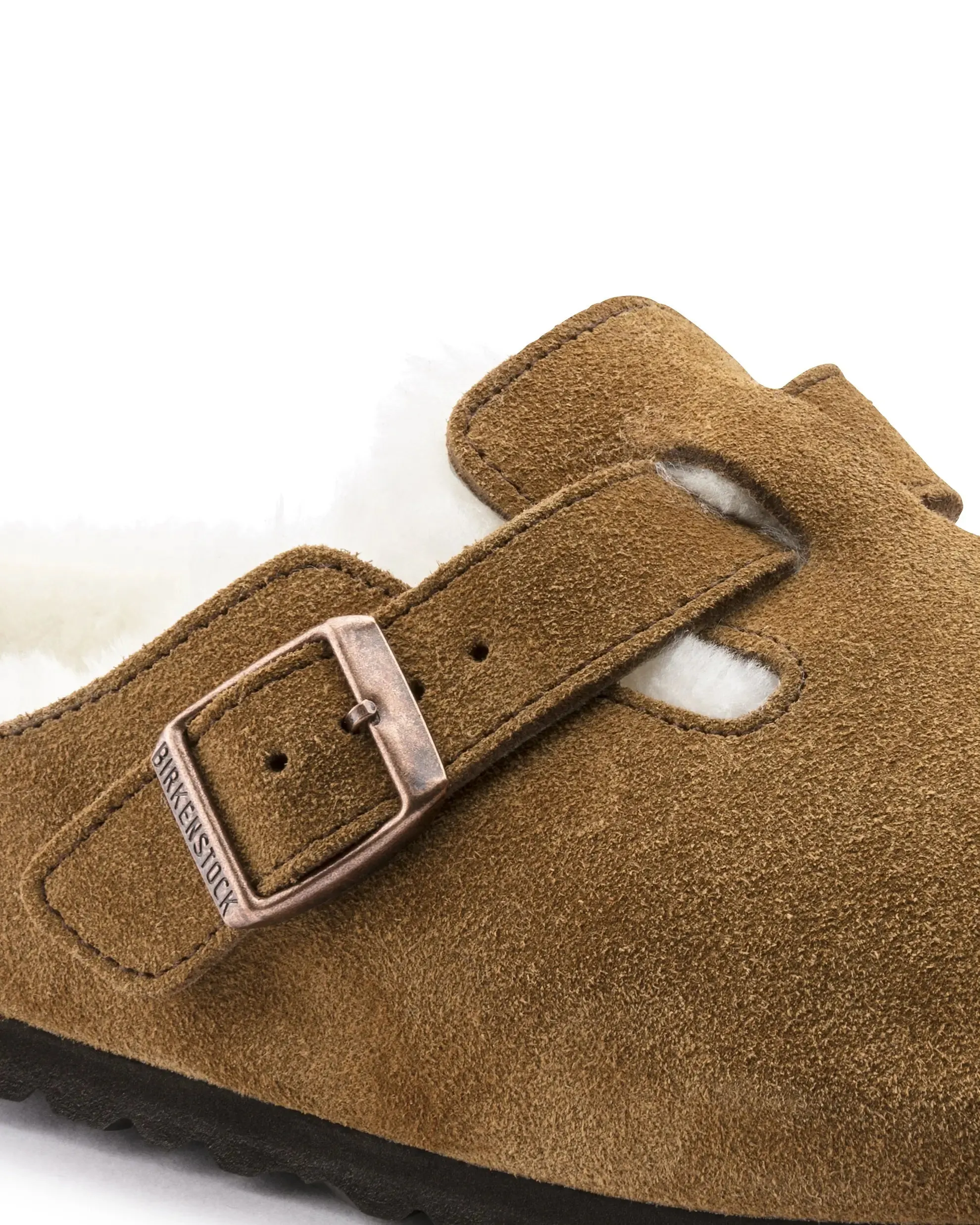 Birkenstock Chaussons Boston en fourrure de vison