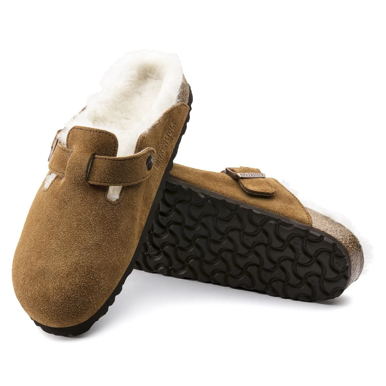 Birkenstock Chaussures Boston en daim doublé fourrure de vison régulier
