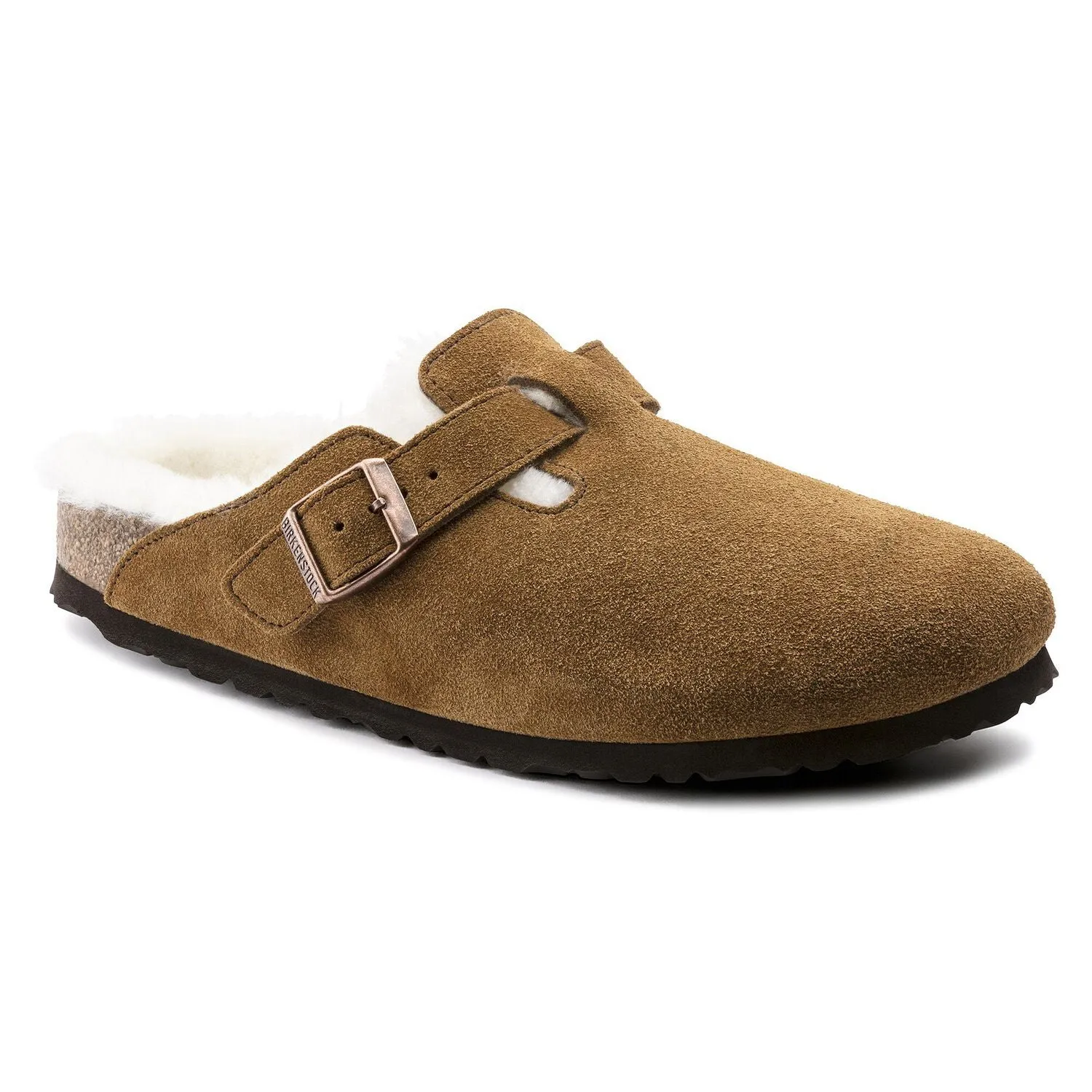 Birkenstock Chaussures Boston en daim doublé fourrure de vison régulier
