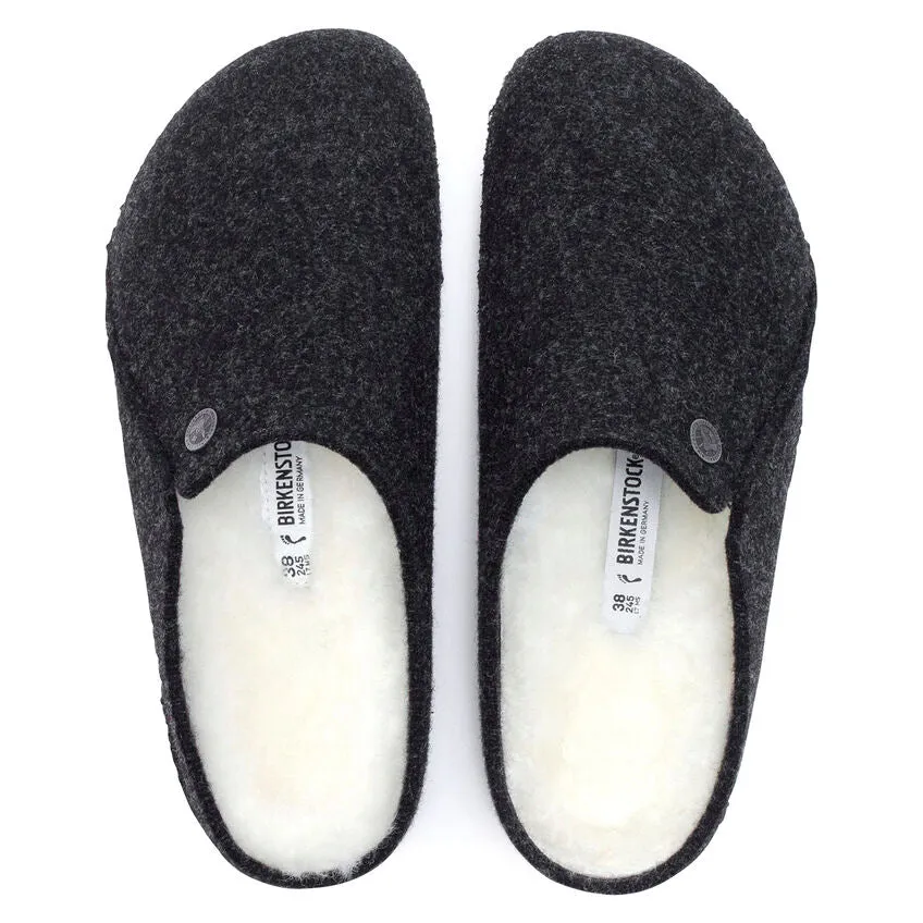 Chaussures Birkenstock pour Hommes Zermatt en Laine/Doublure en Mouton Anthracite