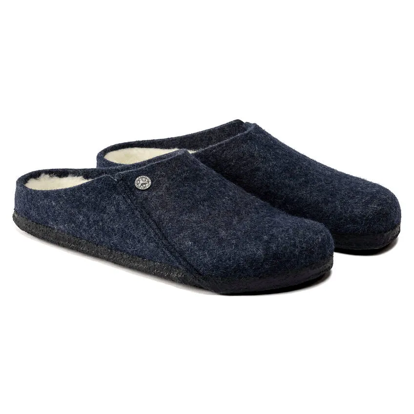 Chaussures Birkenstock pour Hommes Zermatt en Laine/Doublure en Mouton Bleu Foncé