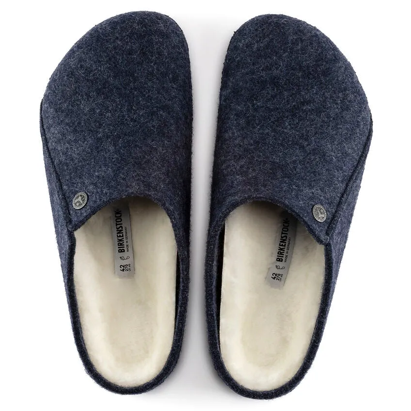 Chaussures Birkenstock pour Hommes Zermatt en Laine/Doublure en Mouton Bleu Foncé