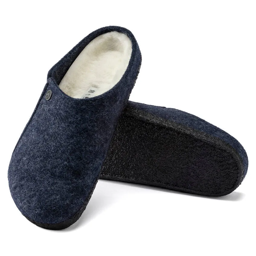 Chaussures Birkenstock pour Hommes Zermatt en Laine/Doublure en Mouton Bleu Foncé
