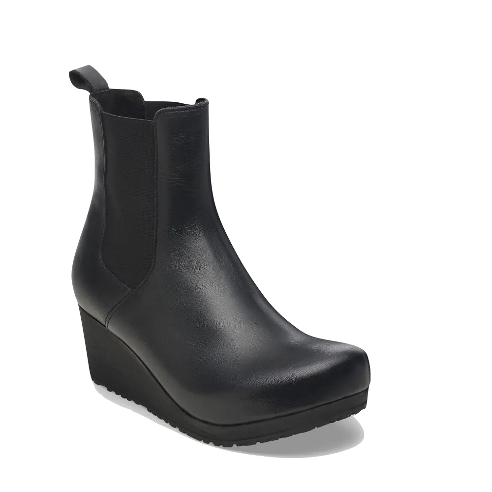 Bottes compensées à enfiler en cuir Ebba pour femme Birkenstock en noir