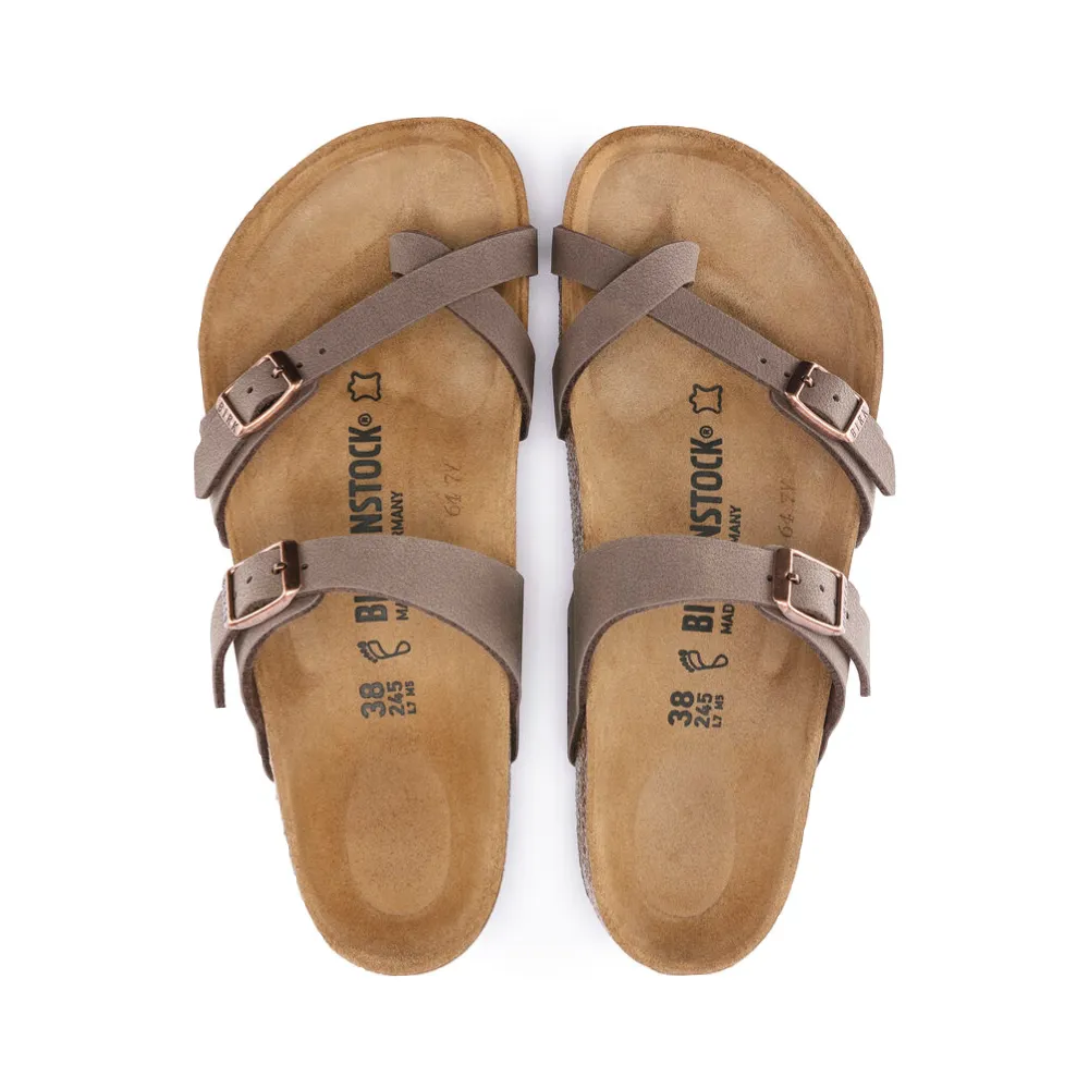Sandale Birkenstock Mayari pour femme à boucle d'orteil en Birko-Flor couleur Moka