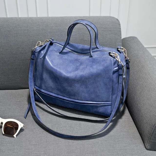 Bolish Brand Fashion Sac à Bandoulière Femme en Cuir Nubuck Sac à Main Femme Sac Messager Vintage Sacs Bandoulière Moto Sac Femme Fashion Nova Bags