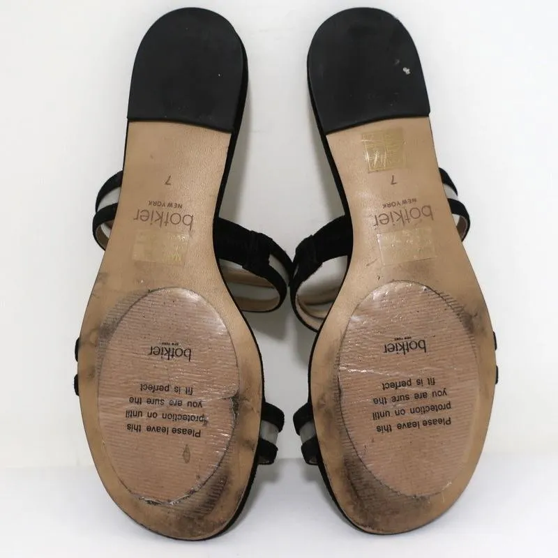 Botkier Maisie Sandales Plates à Glissière Suède Noir & PVC Transparent Taille 7