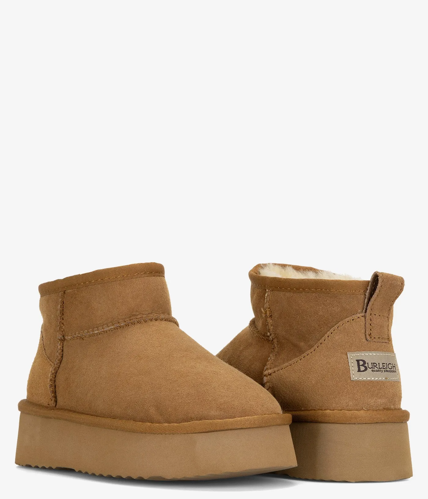Bottes en peau de mouton Burleigh Platform Shorty Twinface - Femmes
