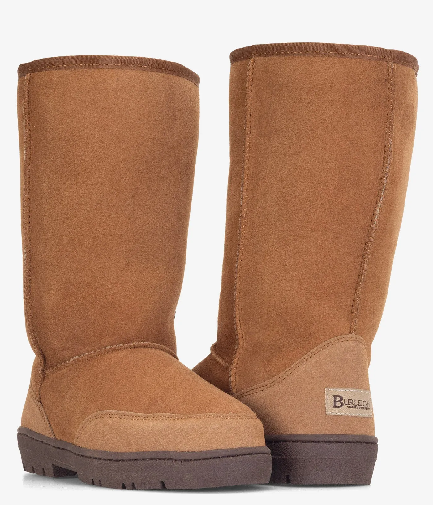 Botte Burleigh Tall Twinface en peau de mouton avec semelle robuste - Femmes