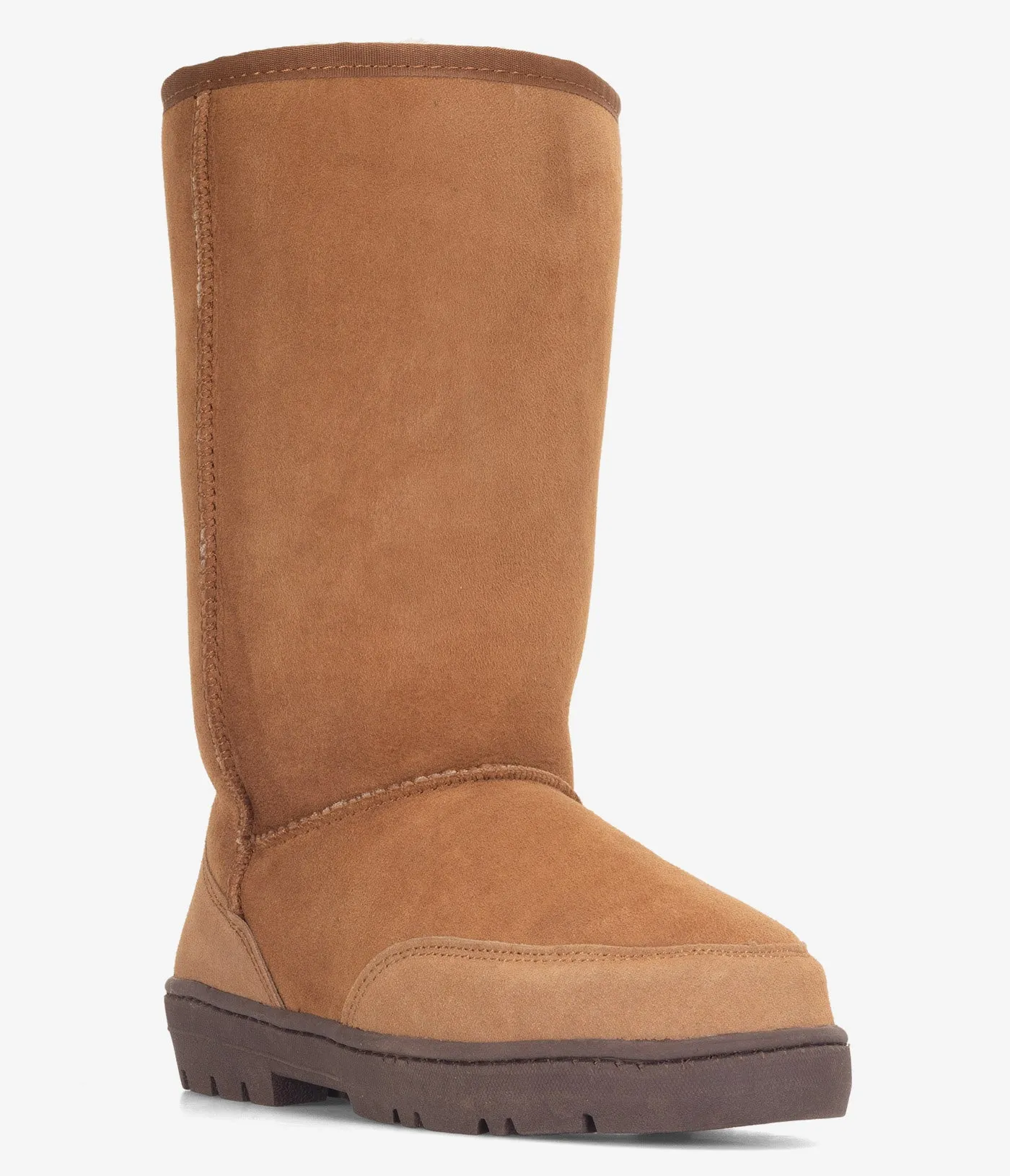 Botte Burleigh Tall Twinface en peau de mouton avec semelle robuste - Femmes