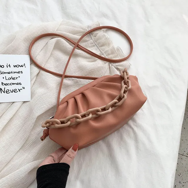 Sacs à bandoulière en similicuir PU couleur bonbon pour femmes 2020 Petit sac bandoulière Voyage Chaîne Sacs à main et Pochettes Mode Nova Bags