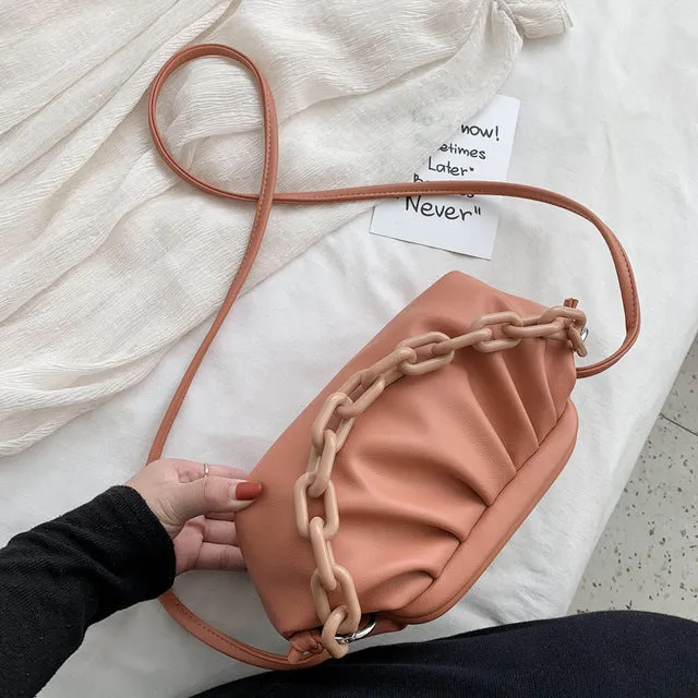 Sacs à bandoulière en similicuir PU couleur bonbon pour femmes 2020 Petit sac bandoulière Voyage Chaîne Sacs à main et Pochettes Mode Nova Bags