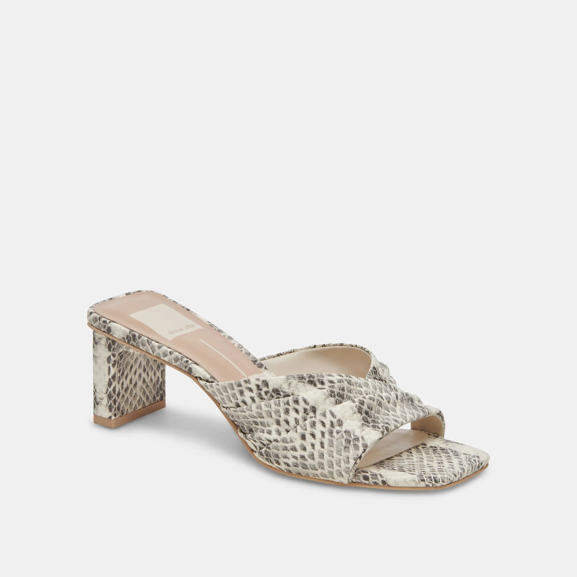 CARLAN TALONS GRIS BLANC SERPENT EMBOSSÉ