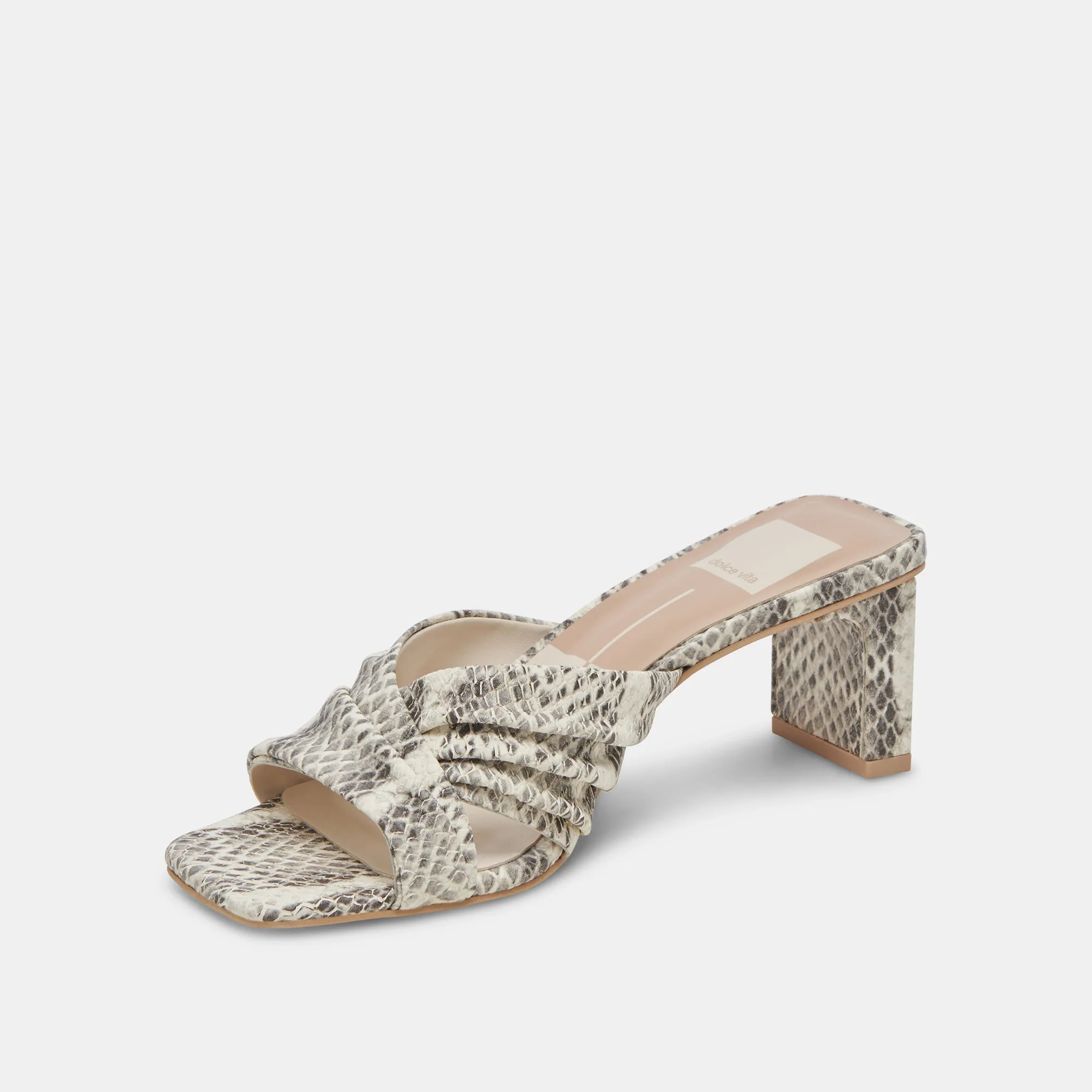 CARLAN TALONS GRIS BLANC SERPENT EMBOSSÉ