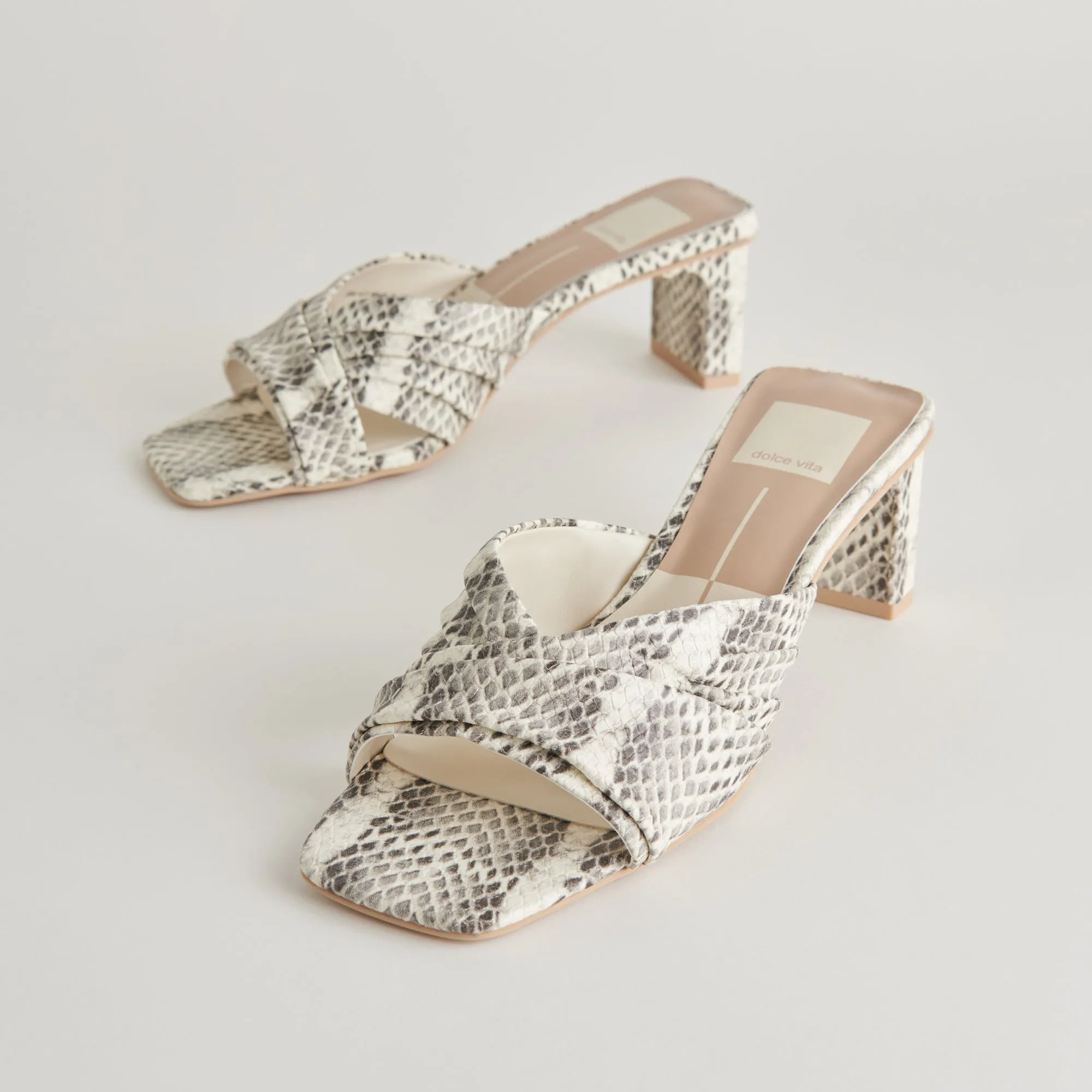 CARLAN TALONS GRIS BLANC SERPENT EMBOSSÉ
