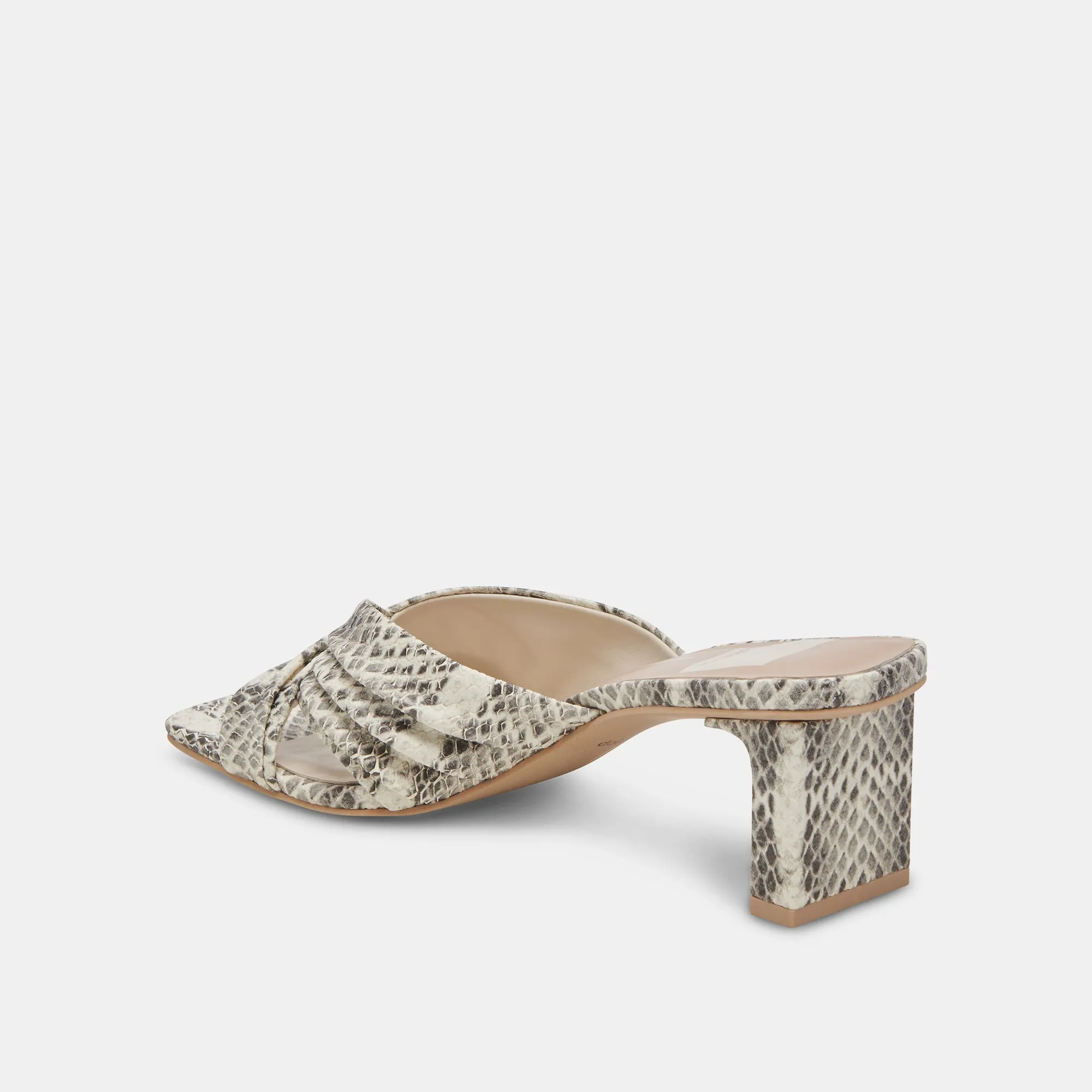 CARLAN TALONS GRIS BLANC SERPENT EMBOSSÉ
