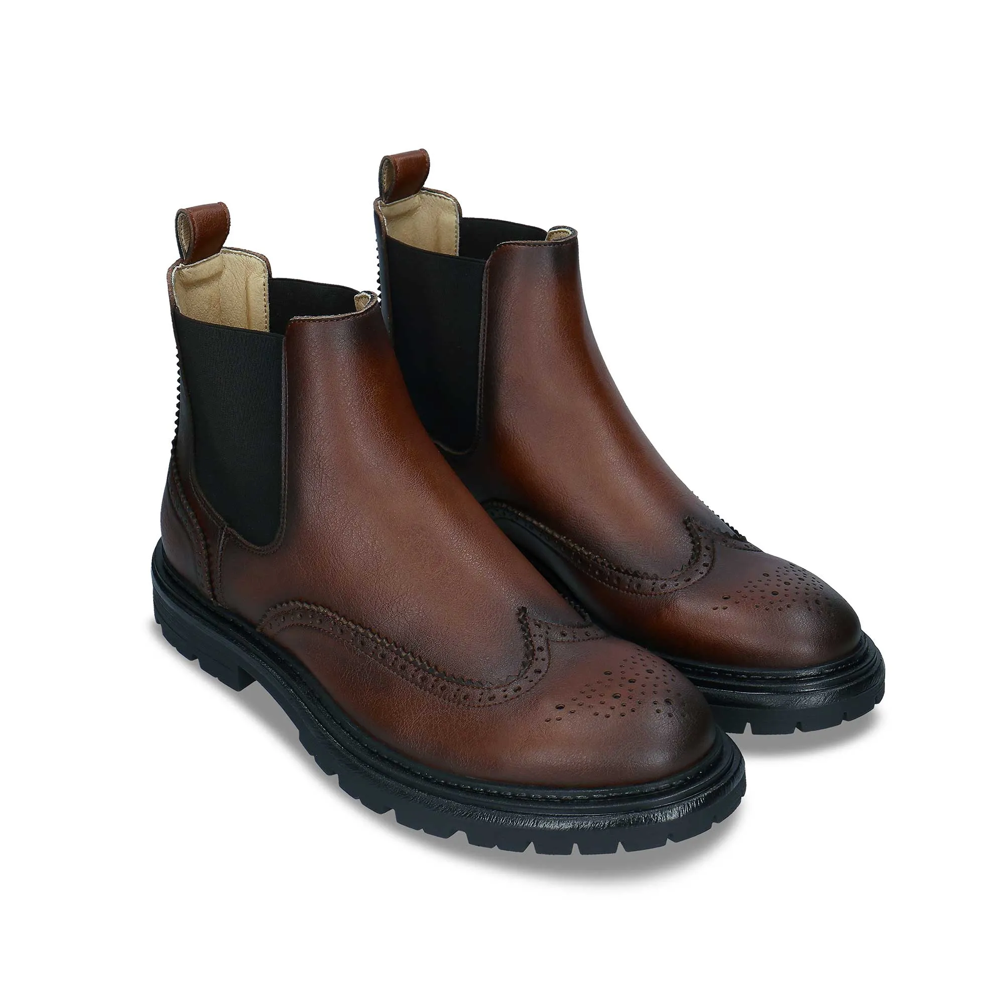 Bottes Chelsea vegan pour hommes Casian | Marron