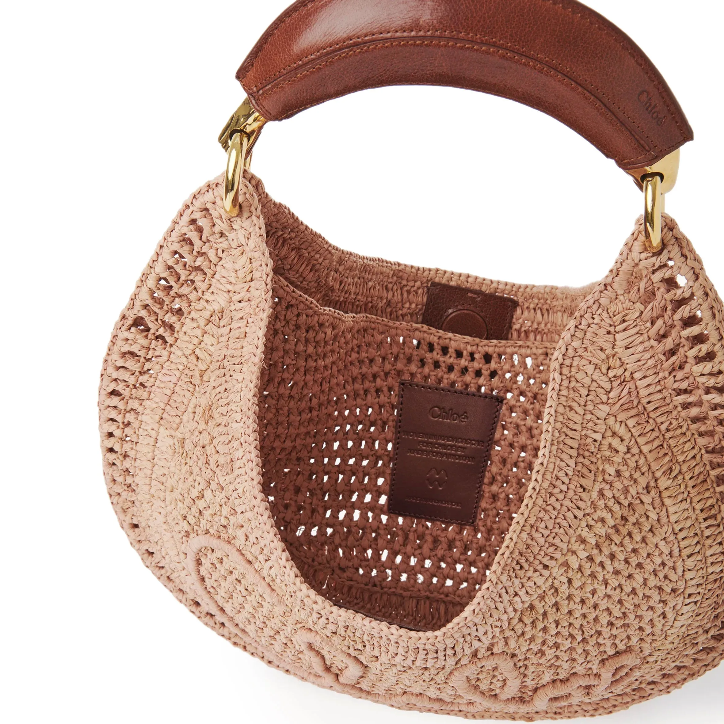 Chloé Sacs Banana Raffia Hobo, Beige