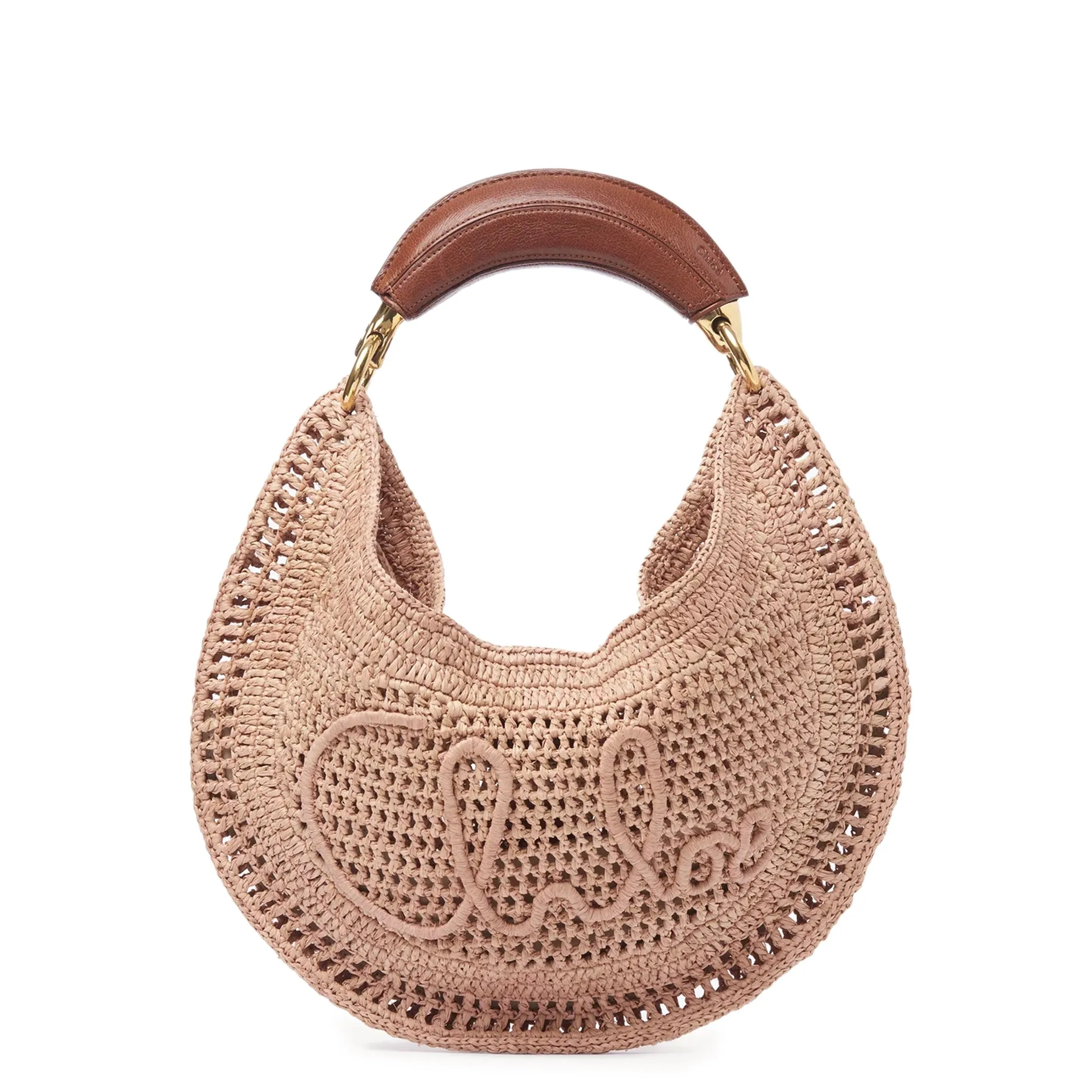 Chloé Sacs Banana Raffia Hobo, Beige