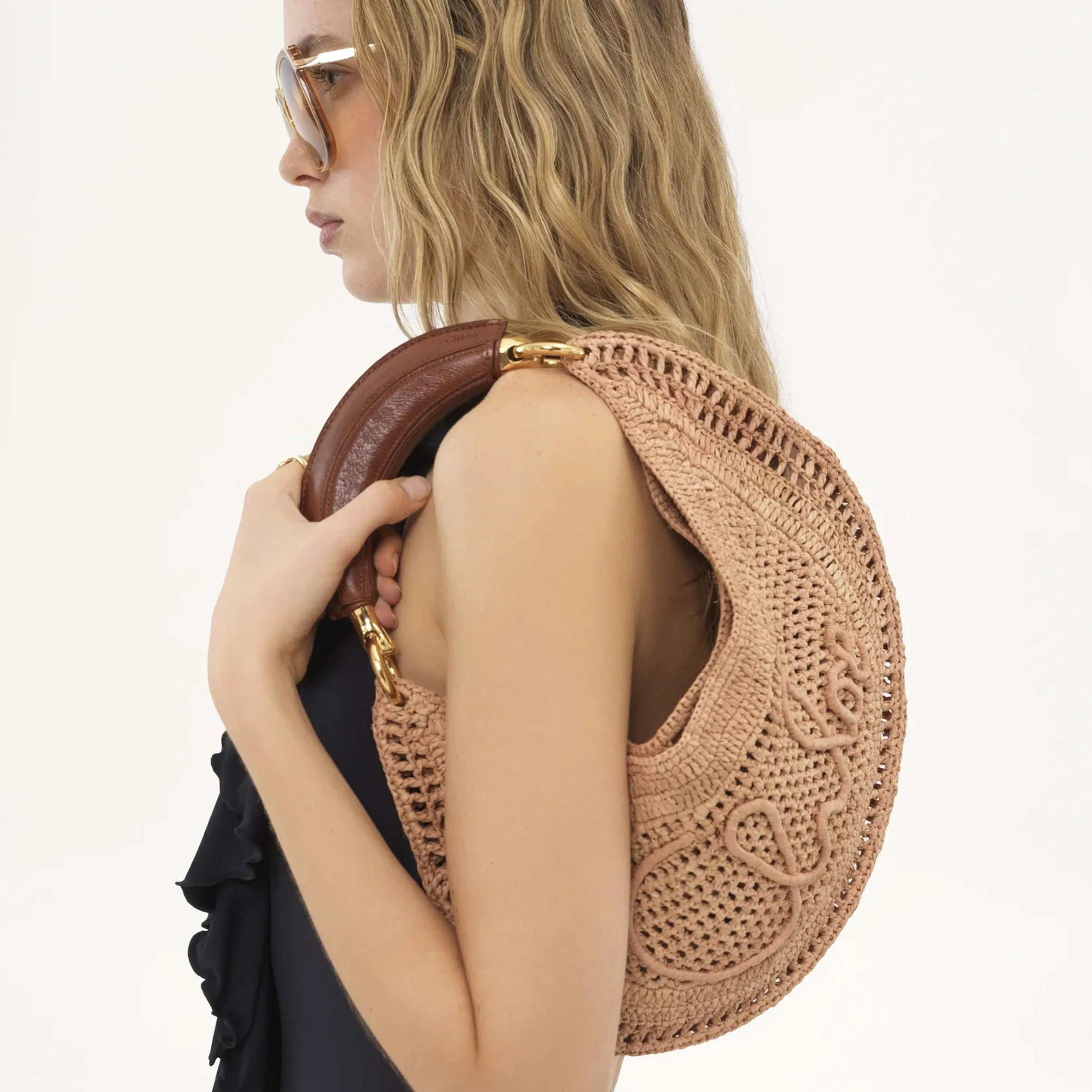 Chloé Sacs Banana Raffia Hobo, Beige