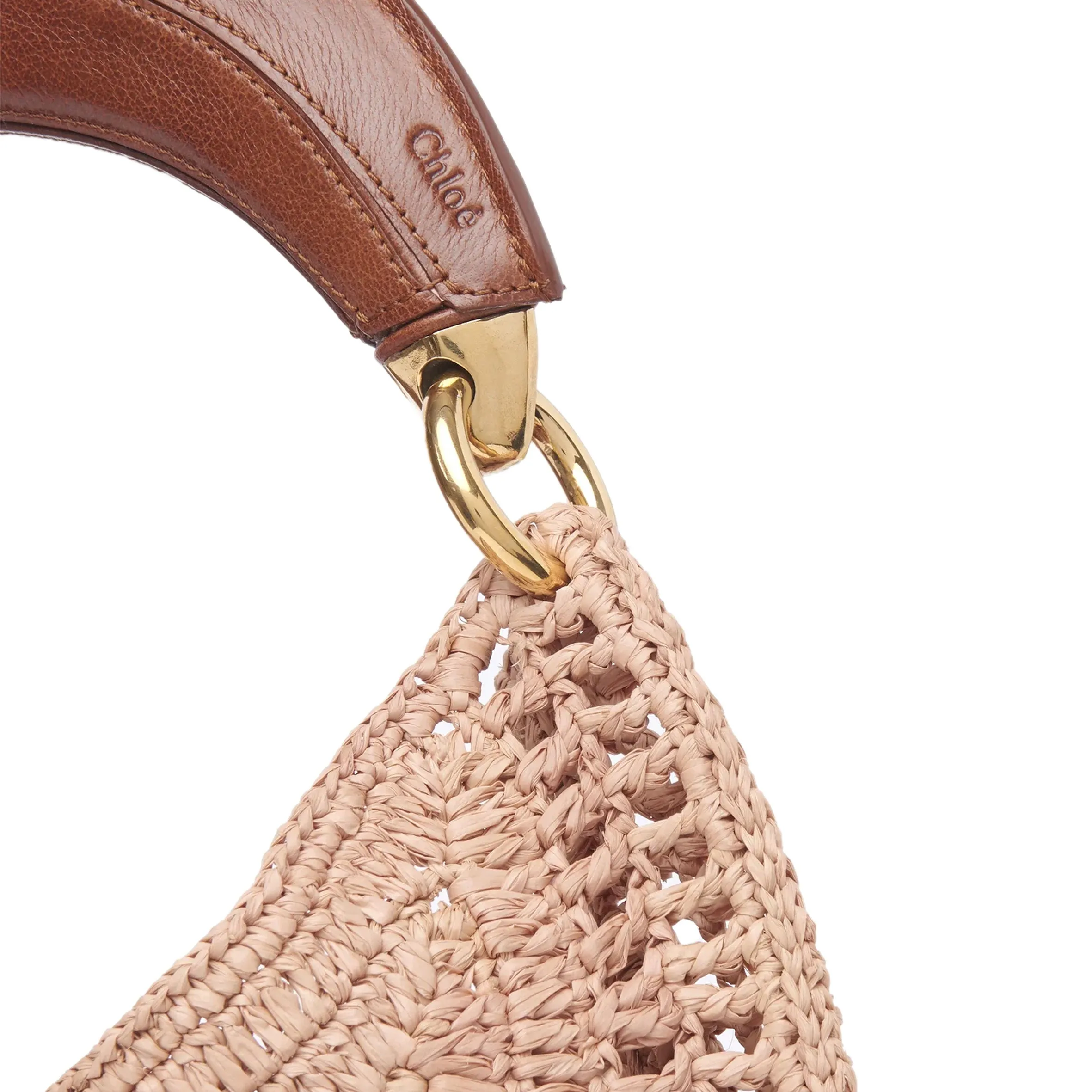 Chloé Sacs Banana Raffia Hobo, Beige