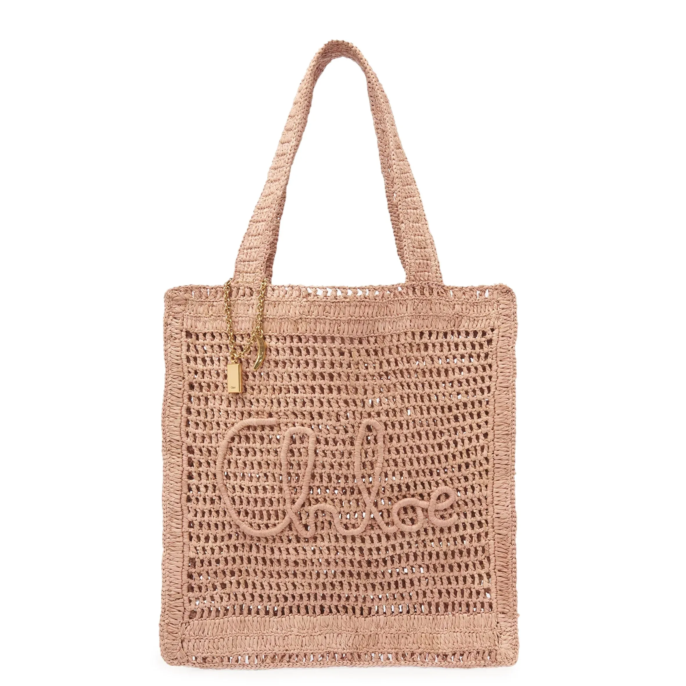Chloé Sacs Tote en raphia banane, Beige