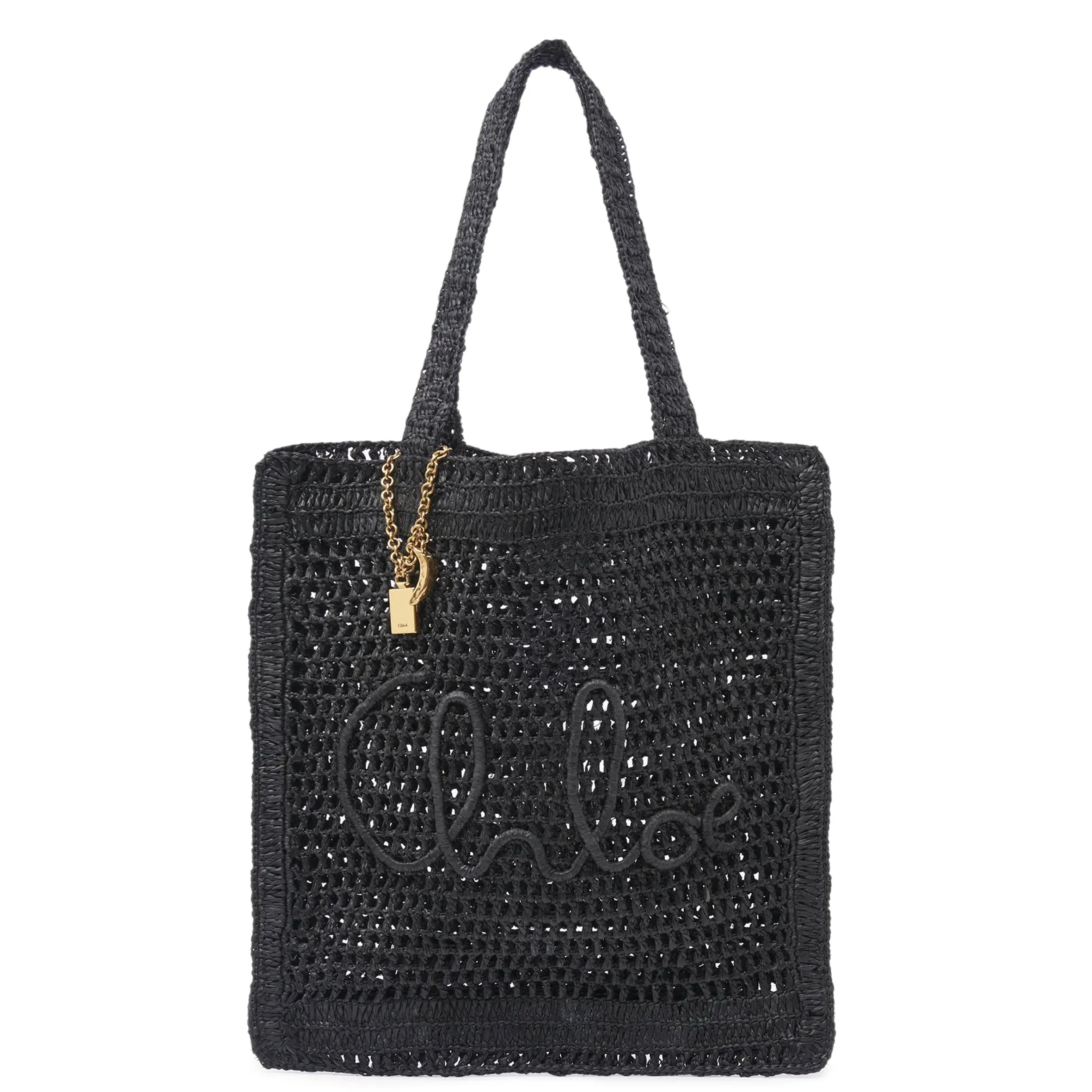 Chloé Sac Banana Raffia Tote, Noir