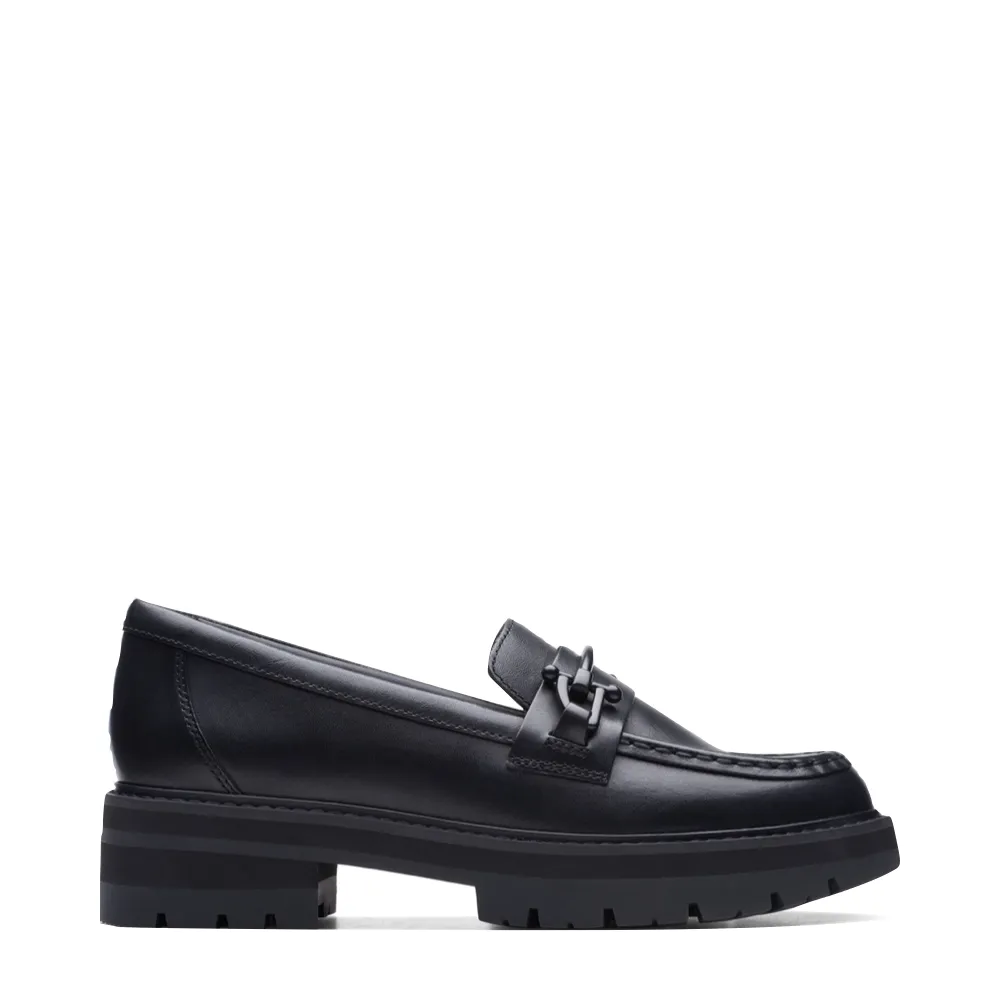 Clarks Femme Orianna Bit Loafer en Cuir Noir