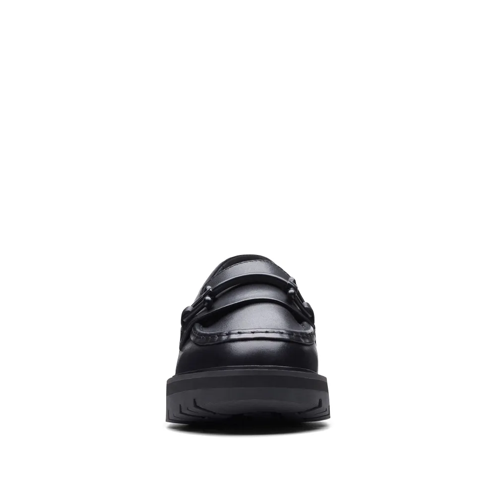 Clarks Femme Orianna Bit Loafer en Cuir Noir
