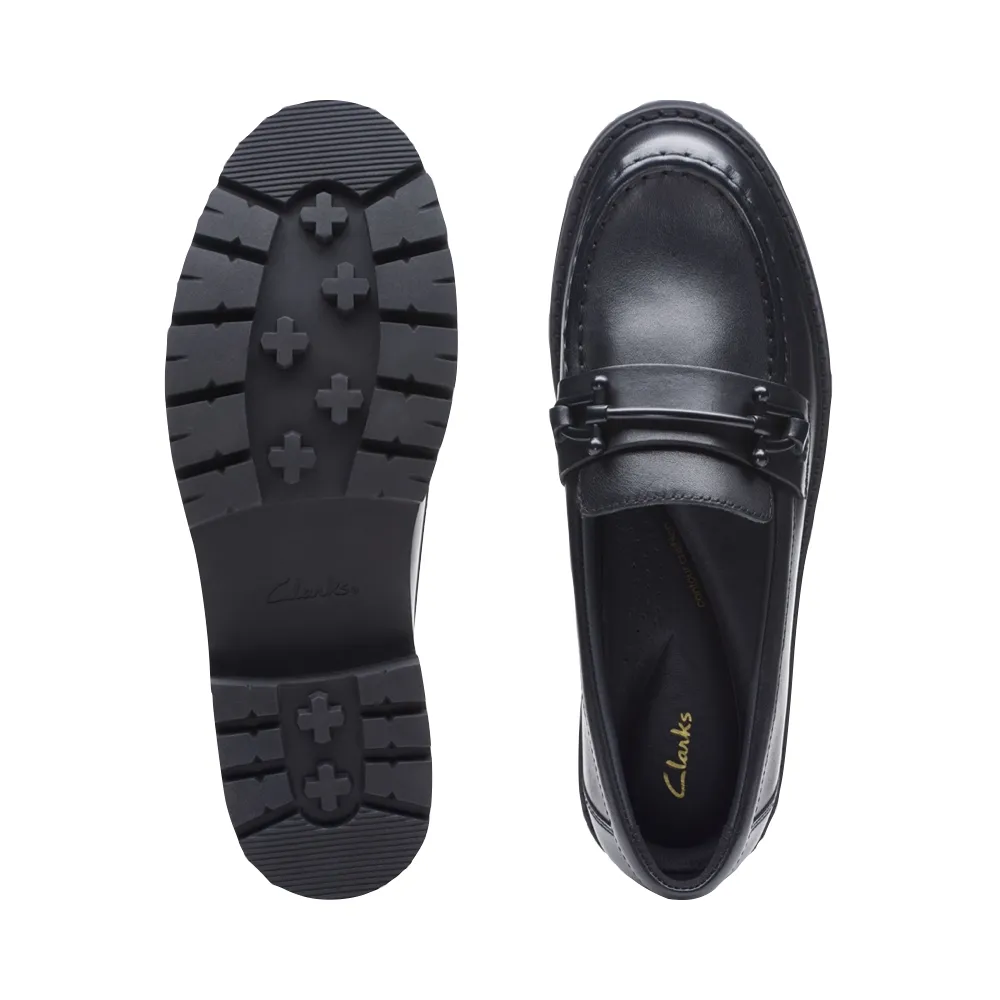 Clarks Femme Orianna Bit Loafer en Cuir Noir