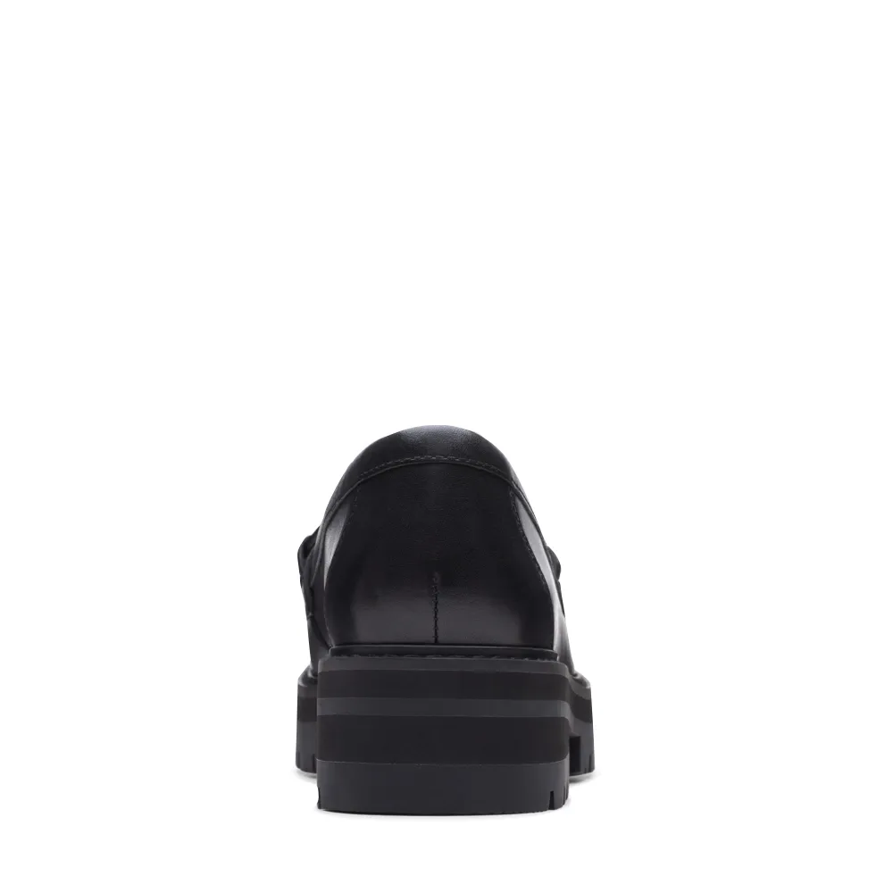 Clarks Femme Orianna Bit Loafer en Cuir Noir