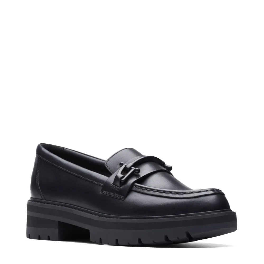 Clarks Femme Orianna Bit Loafer en Cuir Noir