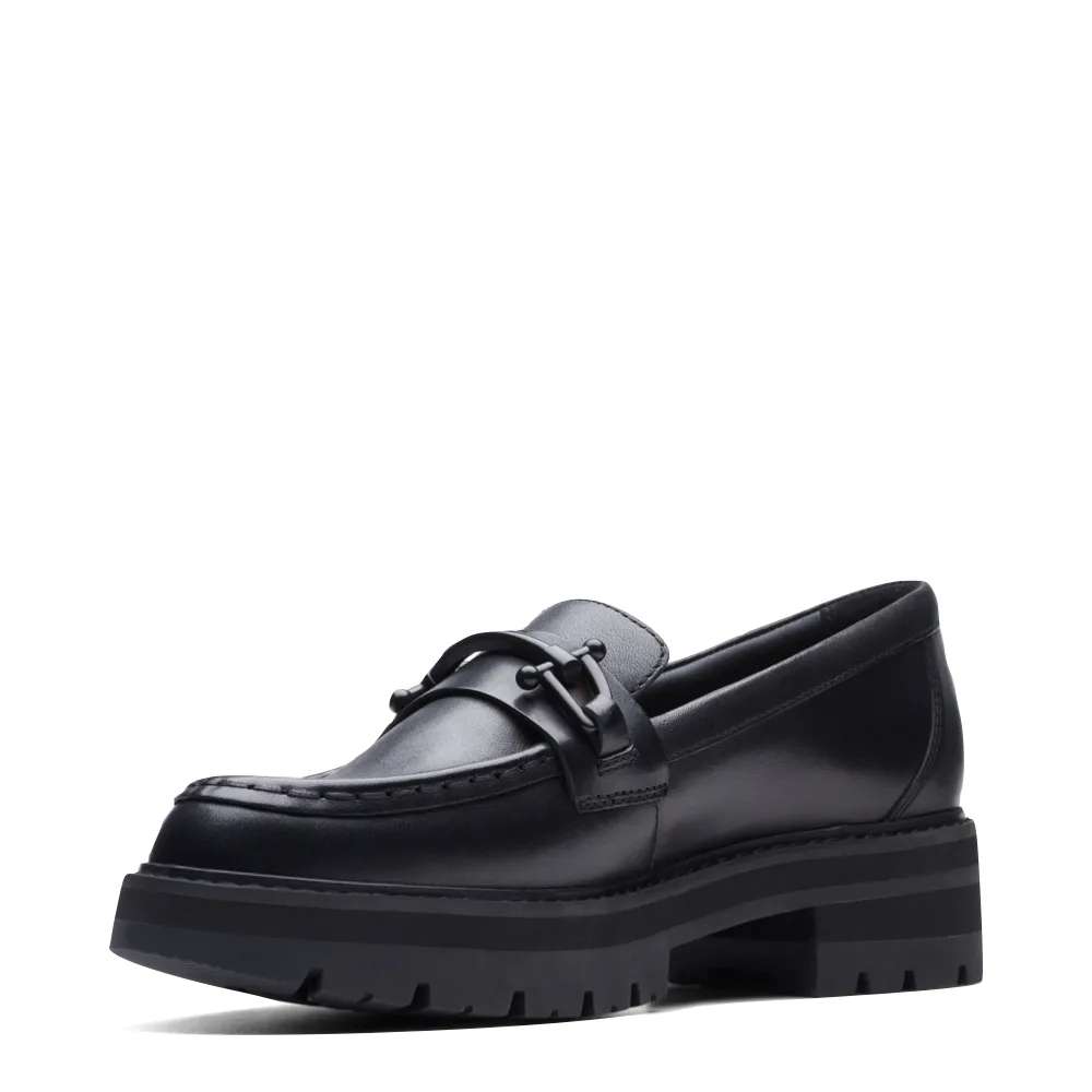 Clarks Femme Orianna Bit Loafer en Cuir Noir