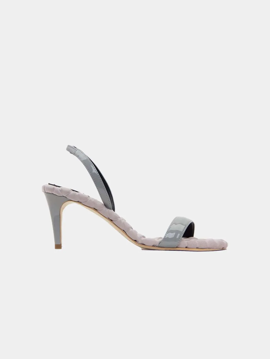 Sandales Claudia à Talons Hauts en Similicuir Vegan | Gris