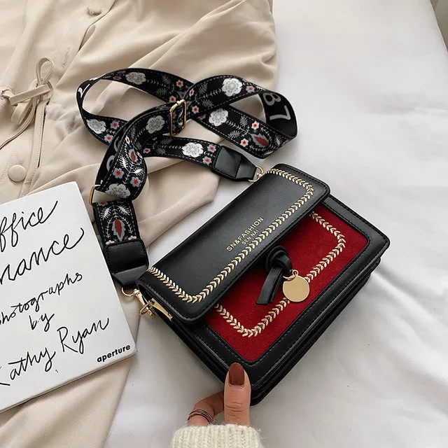 Sacs Bandoulière en Cuir à Contraste pour Femmes 2019, Sac à Main de Voyage Tendance, Sac Messager Épaule Simple, Sac Bandoulière Femme, Fashion Nova Bags