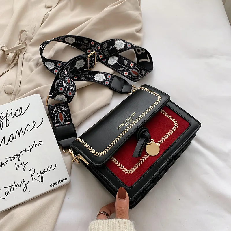 Sacs Bandoulière en Cuir à Contraste pour Femmes 2019, Sac à Main de Voyage Tendance, Sac Messager Épaule Simple, Sac Bandoulière Femme, Fashion Nova Bags