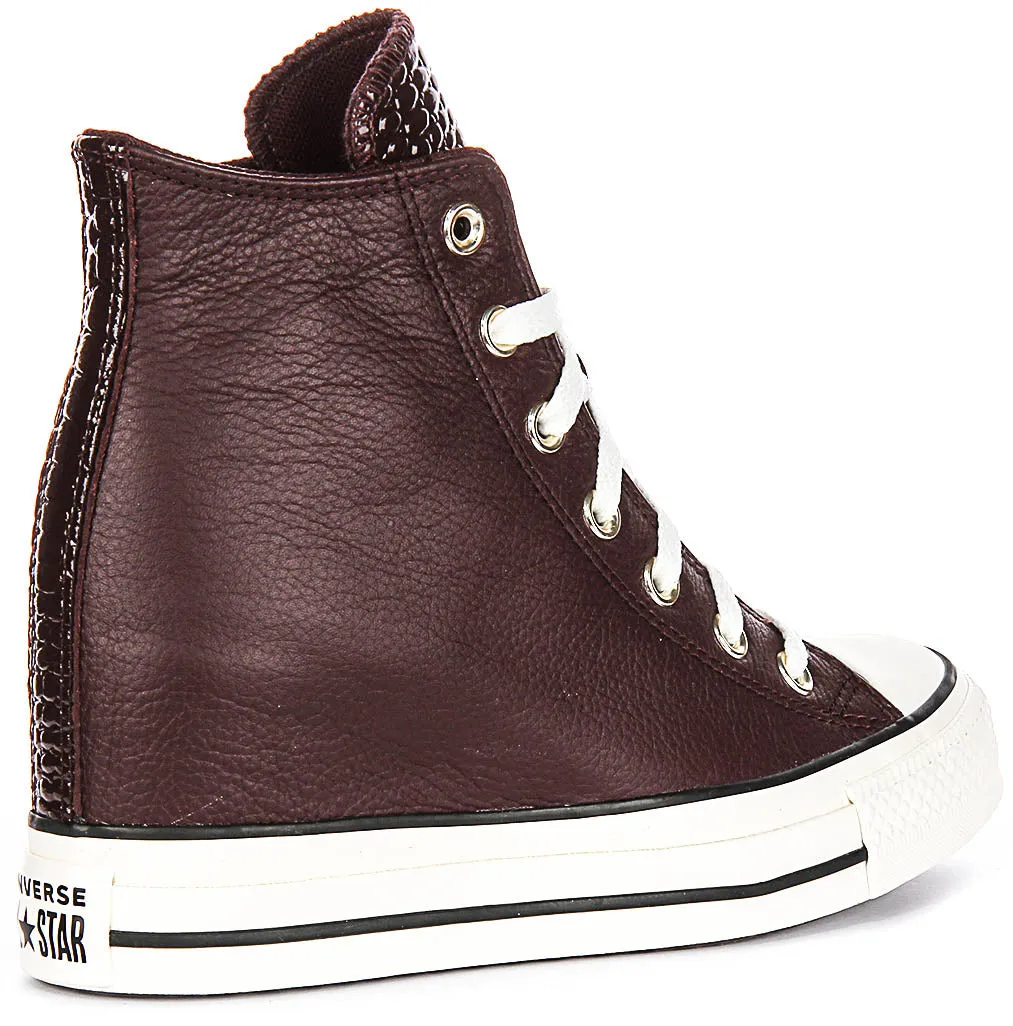 Converse All Star A12349C Wedge En Cuir Bordeau