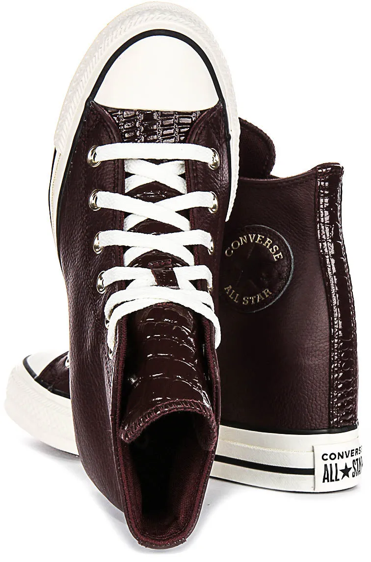 Converse All Star A12349C Wedge En Cuir Bordeau
