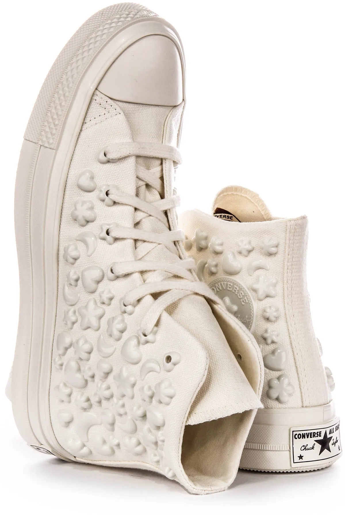Converse All Star Hi A06434C Charms En Blanc Pour Femme Chaussures Converse