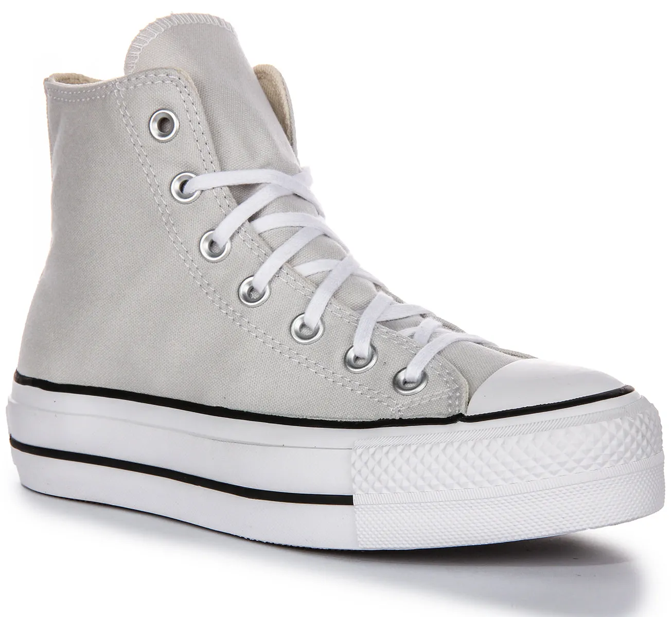 Converse All Star Lift Hi A08287C en Gris Blanc Pour Femme Chaussures Converse